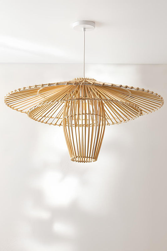 Bamboo Hanging lamp for Living Room | Rattan Pendant light | Cane ceiling light - Adah - Akway