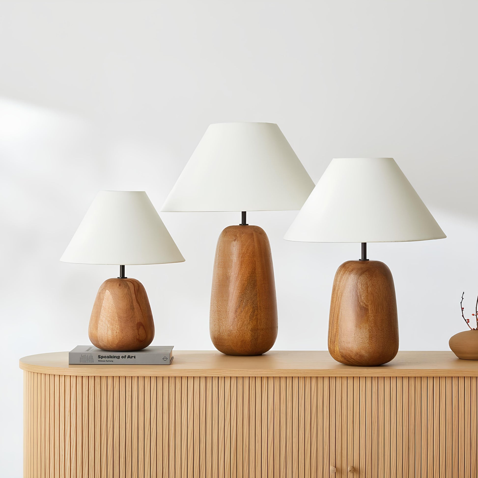 Rattan Table lamp for Living room | Bamboo Bedside table lamp | Cane Table lamp - Anaisha - Akway