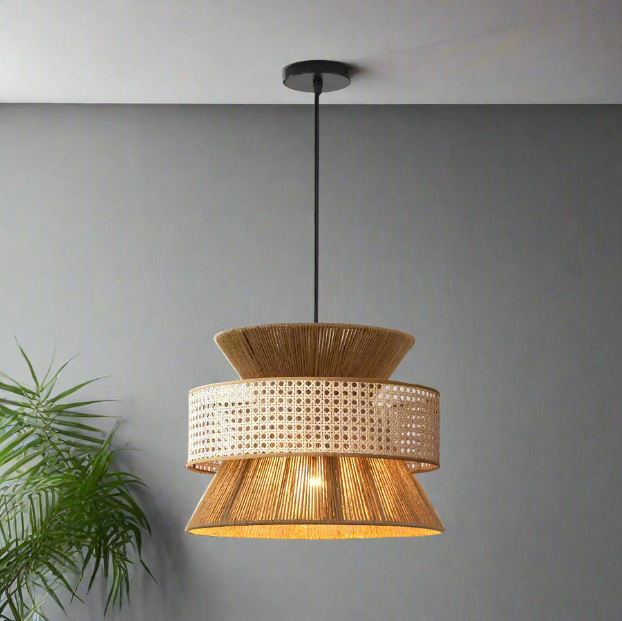 Rattan Pendant Light for Living Room 14 Inch - Reva by Akway