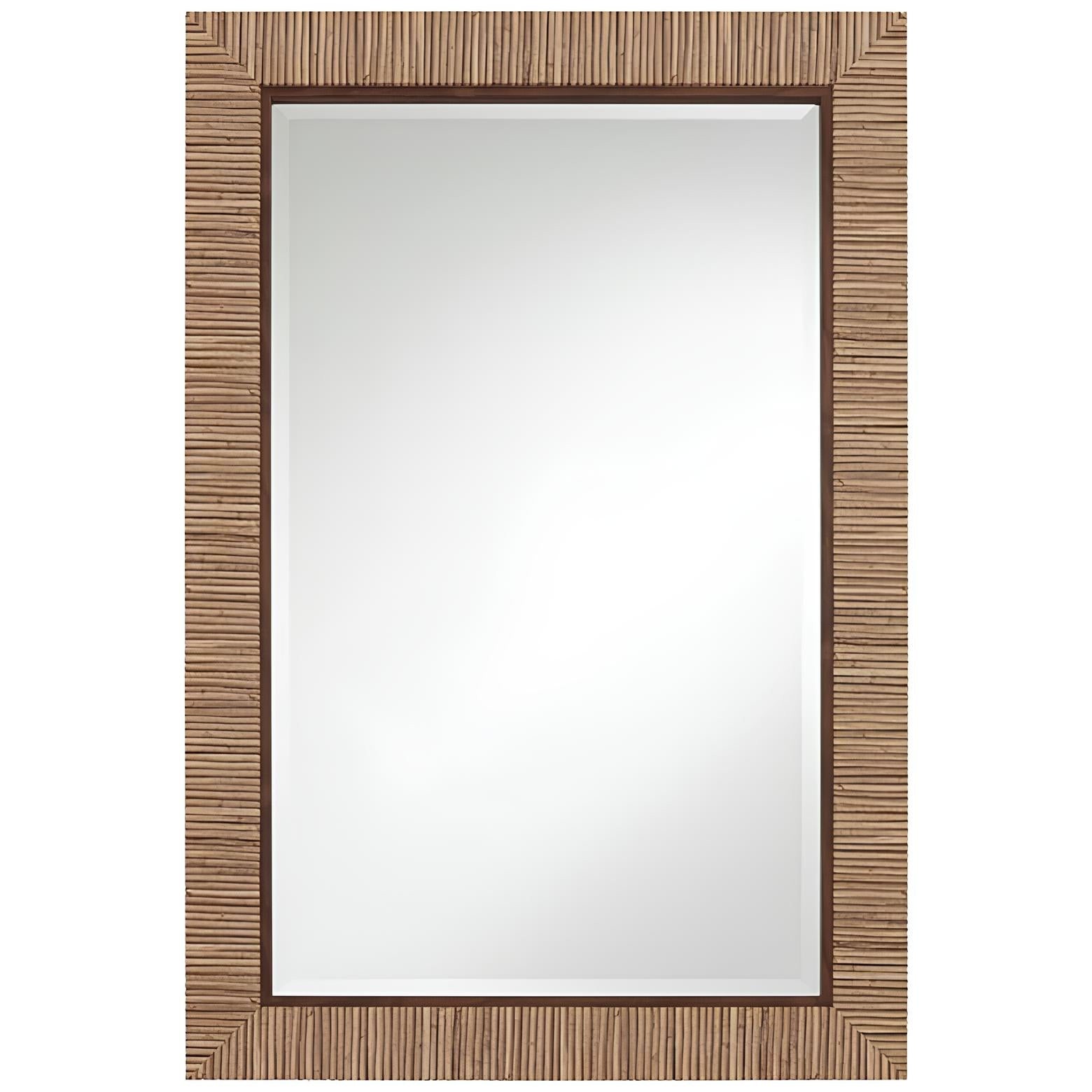 Bamboo Wall Mirror for living room | Cane Wall Mirror | Rattan Mirror - Asmee - Akway