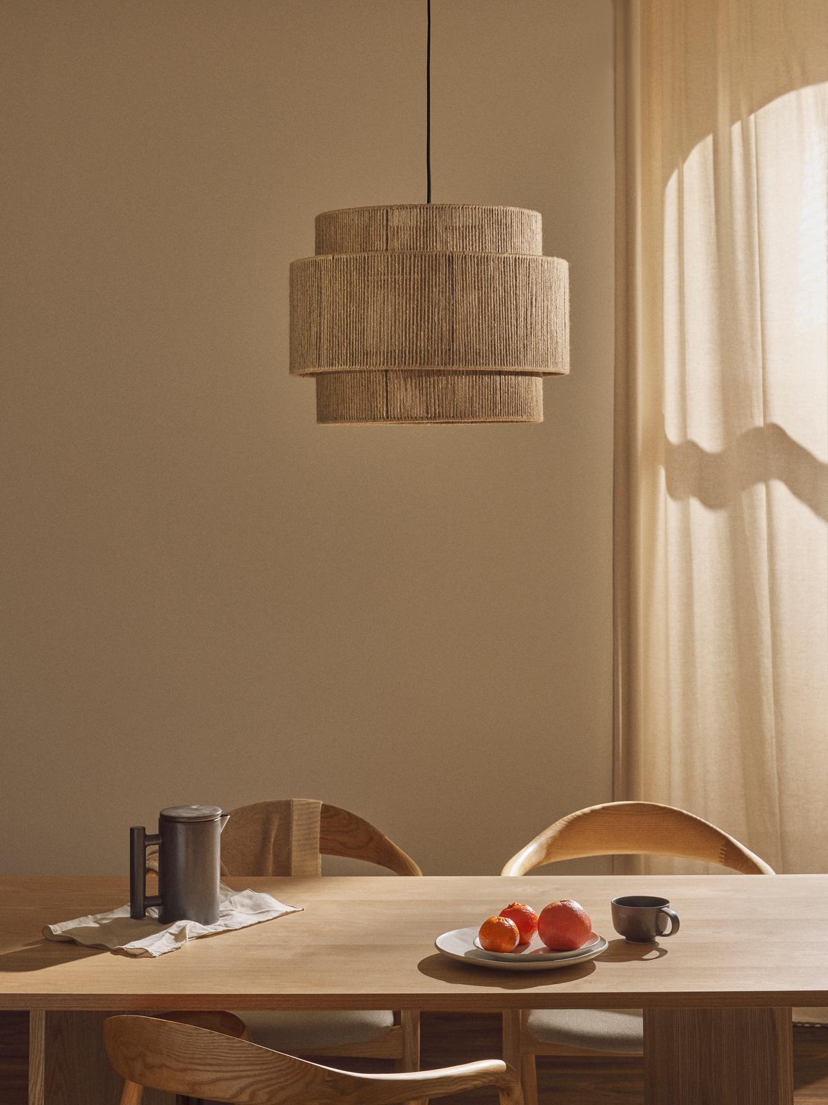 Bamboo Hanging lamp for Living Room | Rattan Pendant light | Cane ceiling light - Devesh - Akway