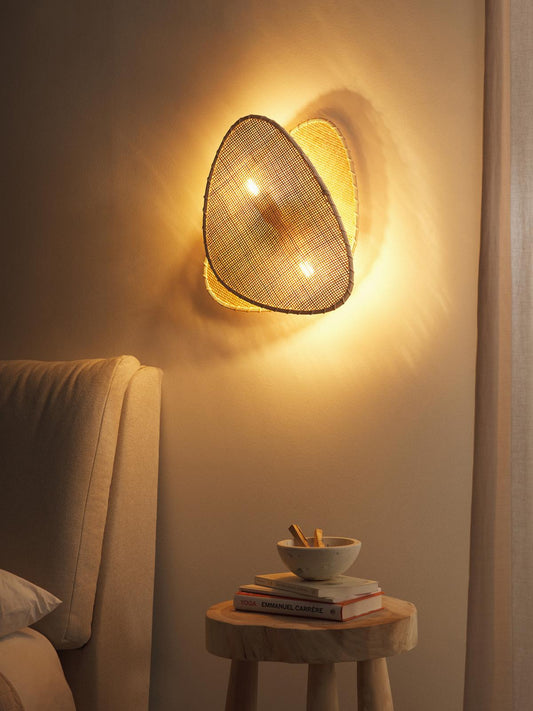Bamboo Wall lamps For Living Room | Rattan Wall scones | Wicker Wall Lamps | Cane Wall Scones - Diva - Akway