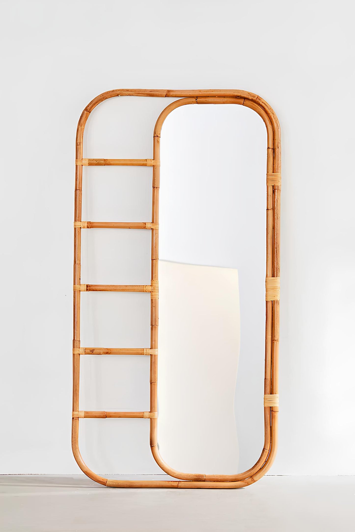 Bamboo Wall Mirror for living room | Cane Wall Mirror | Rattan Mirror - Rebecca - Akway