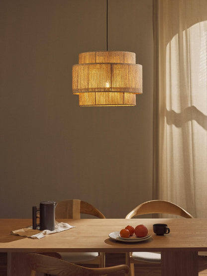 Bamboo Hanging lamp for Living Room | Rattan Pendant light | Cane ceiling light - Devesh - Akway