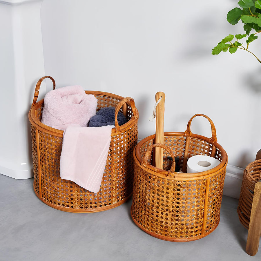Rattan Planter | Cane Laundry Bin | Bamboo toy Storage - Taara by Akway