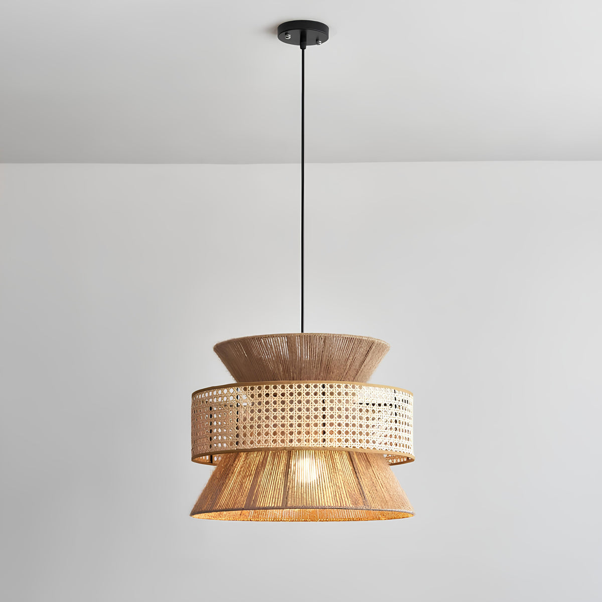 Rattan Pendant Light for Living Room 14 Inch - Reva by Akway