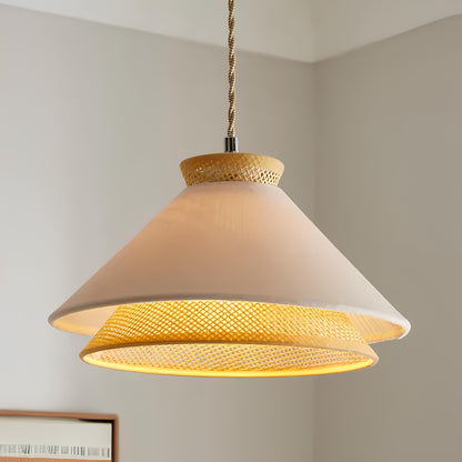 Rattan Hanging lamp for Living Room | Cane Pendant light | Wicker ceiling light - Sipla