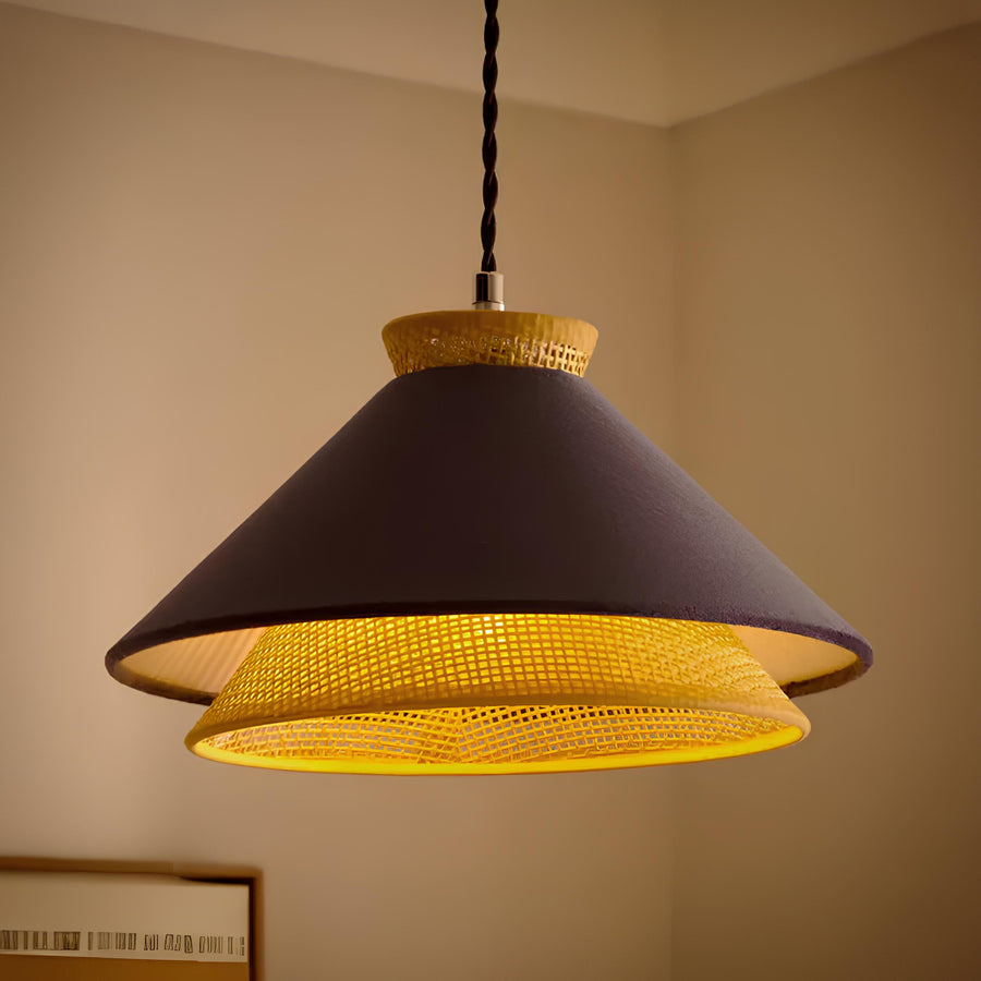 Rattan Hanging lamp for Living Room | Cane Pendant light | Wicker ceiling light - Drako - Akway Uncategorized (Image 3)