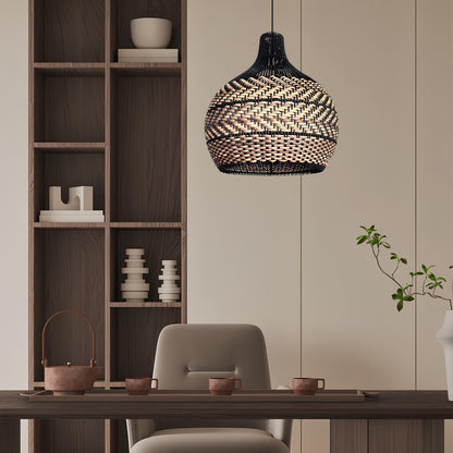 Bamboo Hanging lamp for Living Room | Rattan Pendant light | Cane ceiling light - Rishit - Akway