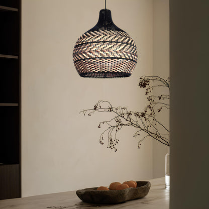 Bamboo Hanging lamp for Living Room | Rattan Pendant light | Cane ceiling light - Rishit - Akway