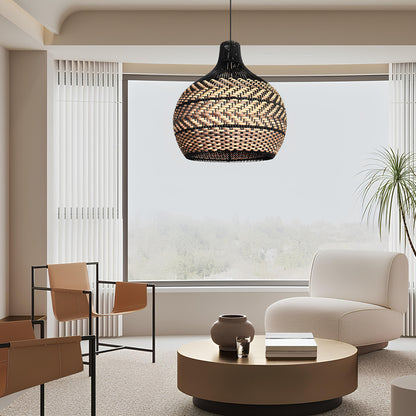Bamboo Hanging lamp for Living Room | Rattan Pendant light | Cane ceiling light - Rishit - Akway