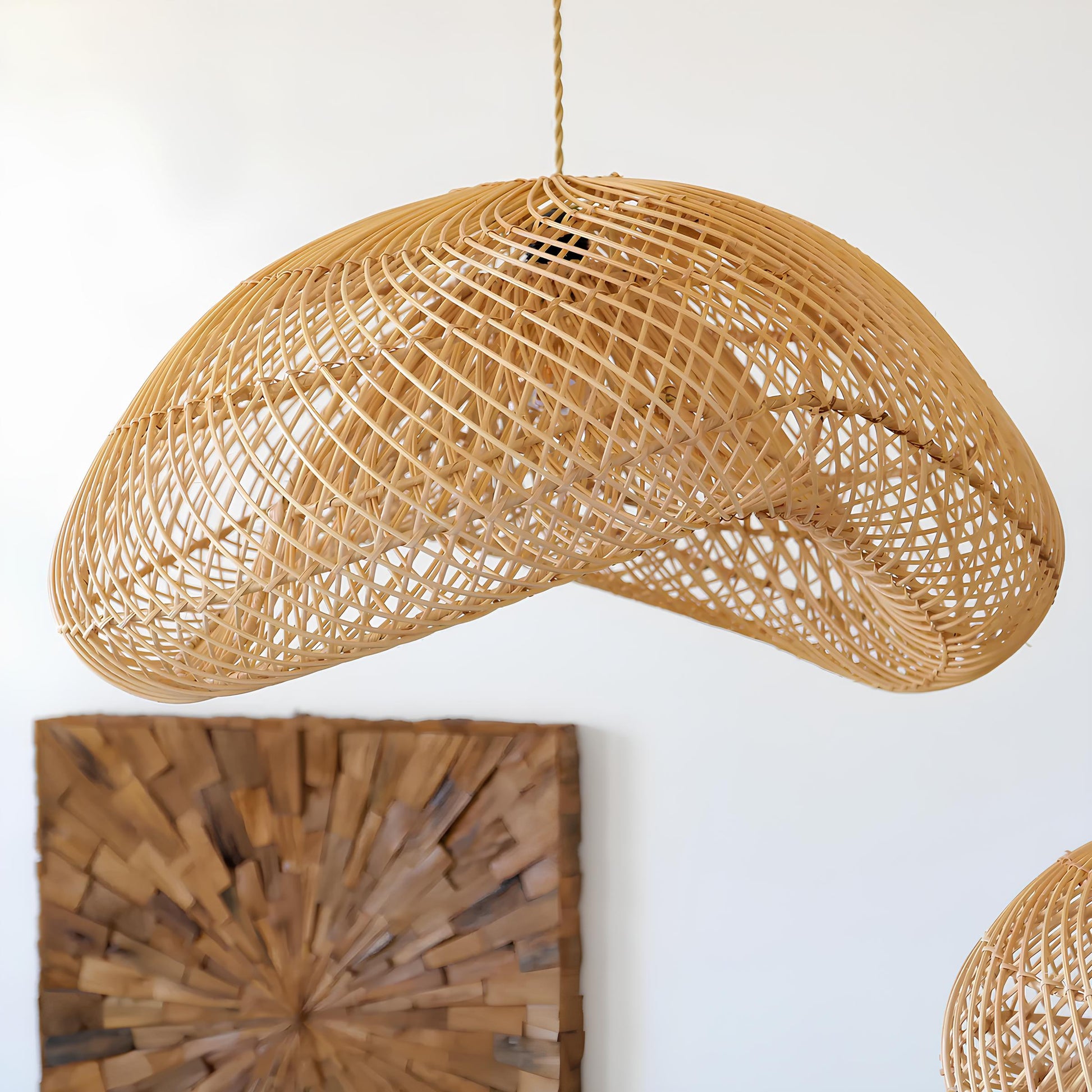 Bamboo Hanging lamp for Living Room | Rattan Pendant light | Cane ceiling light - Anang - Akway