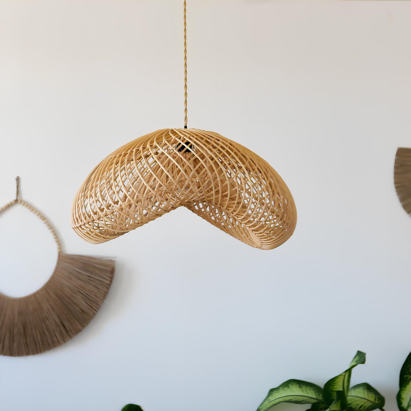 Bamboo Hanging lamp for Living Room | Rattan Pendant light | Cane ceiling light - Anang - Akway
