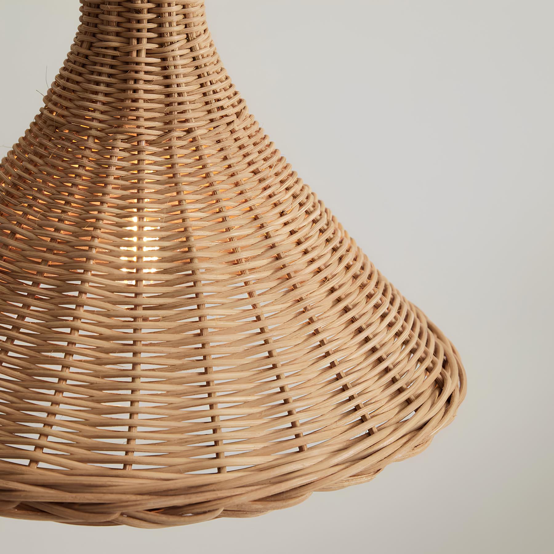 Bamboo Hanging lamp for Living Room | Rattan Pendant light | Cane ceiling light - Hanita - Akway