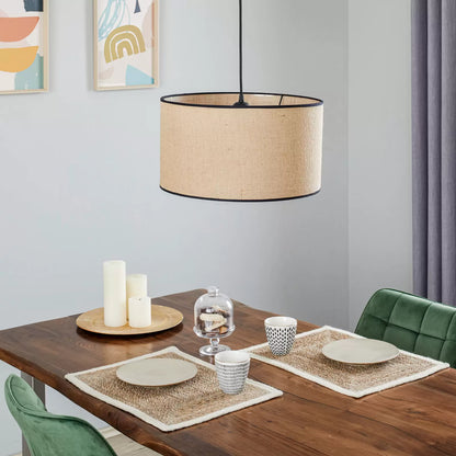 Handcrafted Jute Hanging Lamp | Boho Ceiling Lamp for Bedroom - Kamala
