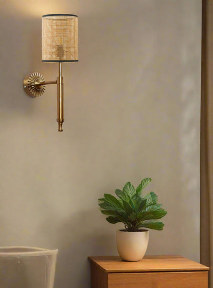 Rattan Wall Lamp For Living Room | Rattan Wall Light - Advika
