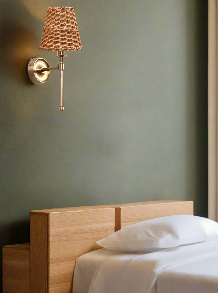 Rattan Wall Lamp For Living Room | Cane Wall Lamp - Janya