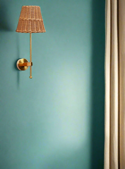 Cane Wall Light For Living Room | Bamboo Wall Lamp - Isha