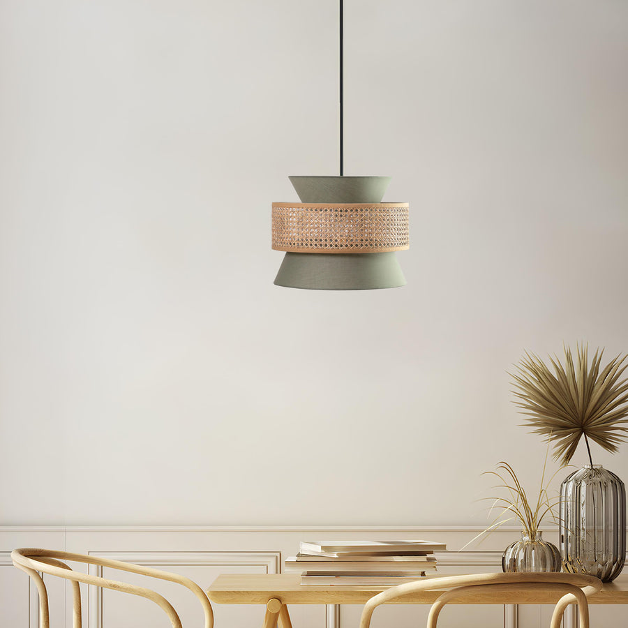 Rattan Pendant Light for Living Room | Hanging Lamp - Gauri (Set of 3) by Akway