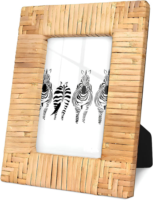 Rattan Photo Frame 4x6 Inch for Home - Adah