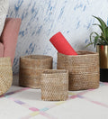 Rattan Planter 8" Dia x 8" H for Indoor - Navya