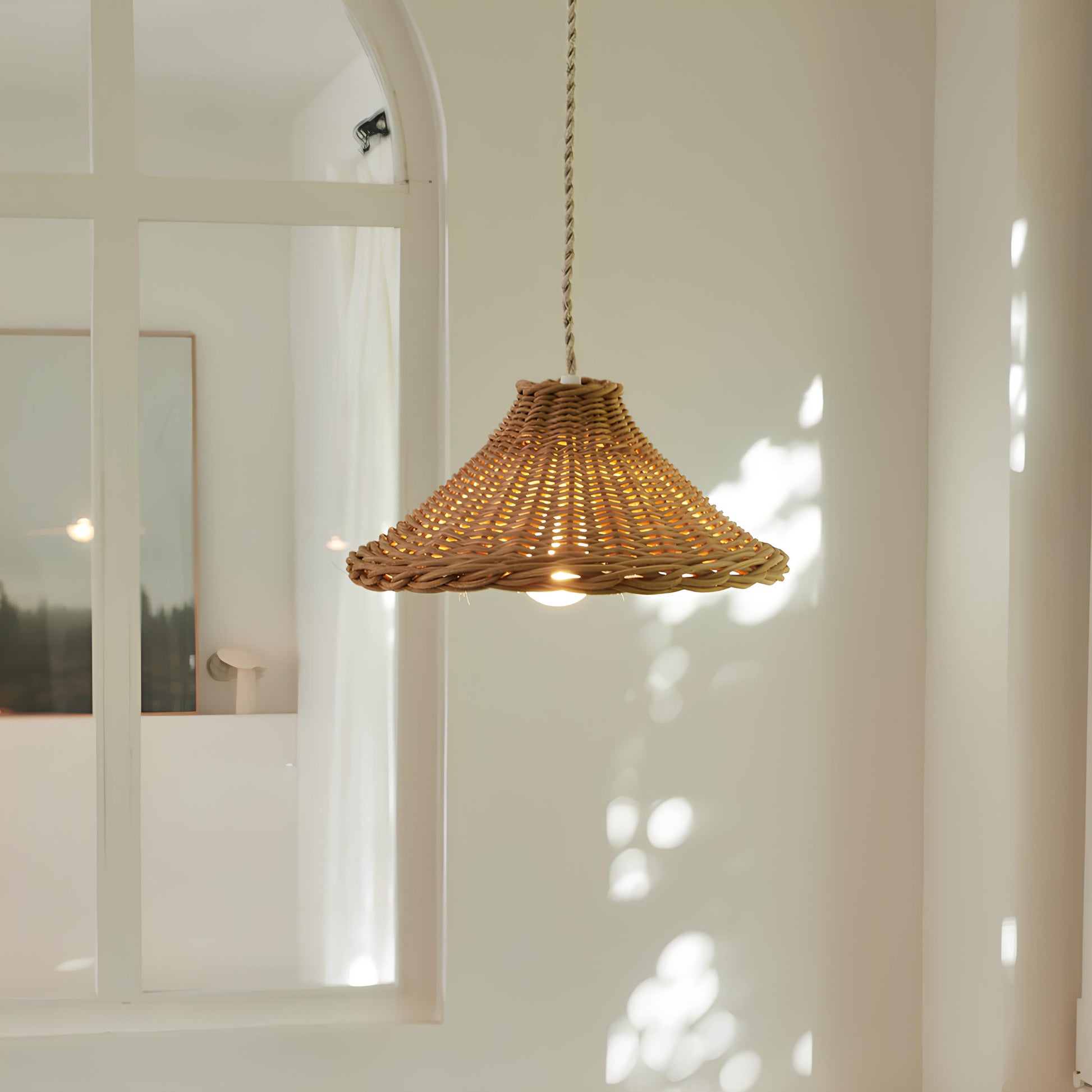 Bamboo Hanging lamp for Living Room | Rattan Pendant light | Cane ceiling light - Jivan - Akway