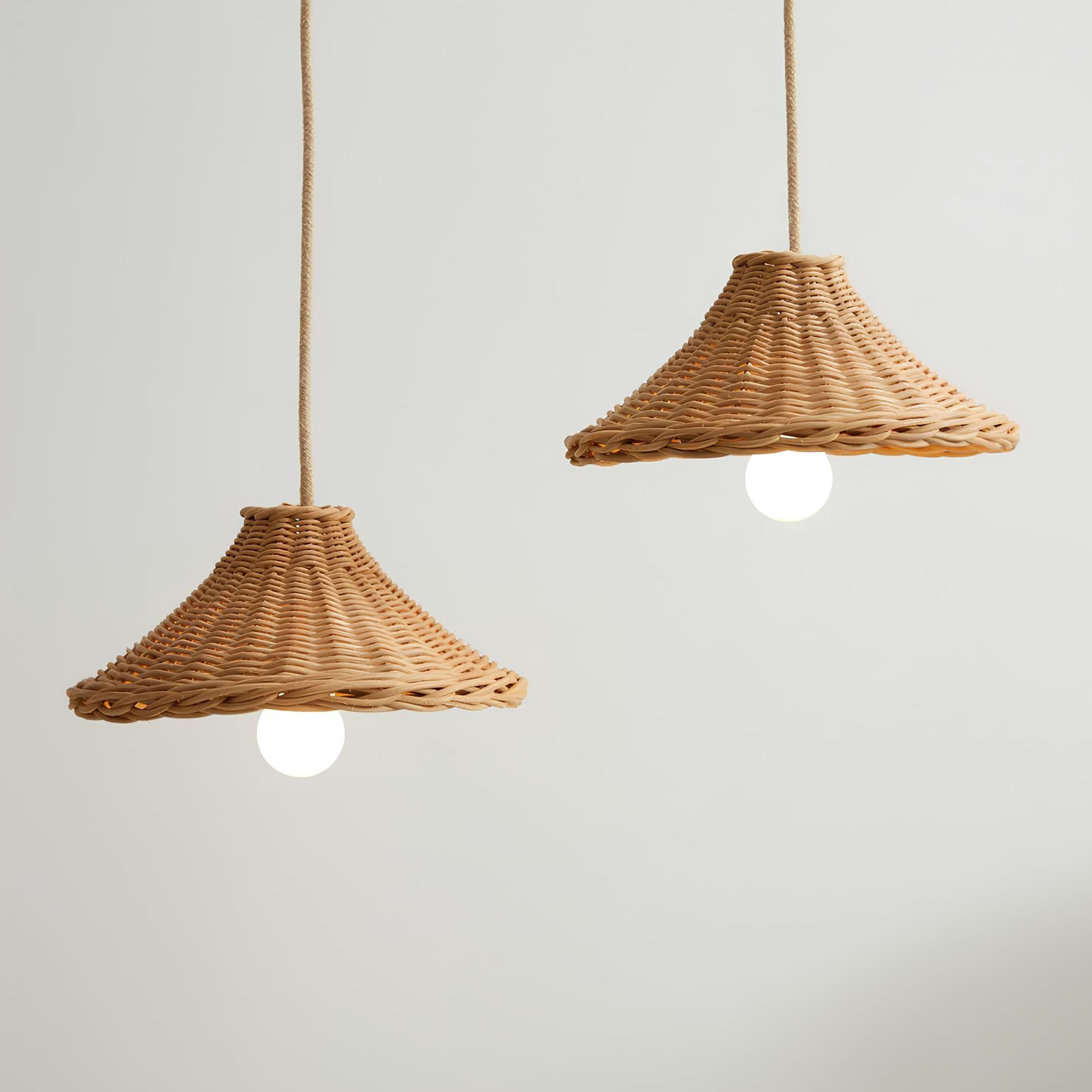 Bamboo Hanging lamp for Living Room | Rattan Pendant light | Cane ceiling light - Jivan - Akway