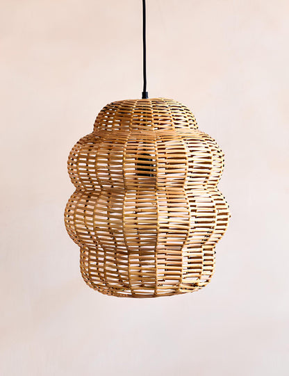 Bamboo Hanging lamp for Living Room | Rattan Pendant light | Cane ceiling light - Nalin - Akway