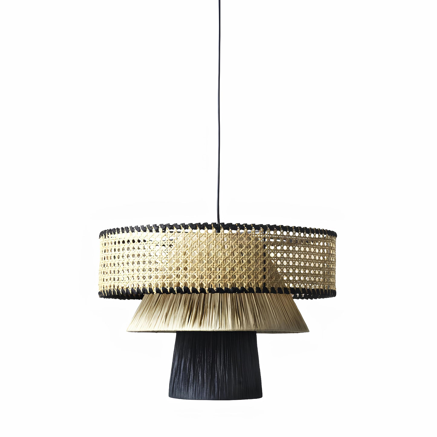 Bamboo Hanging lamp for Living Room | Rattan Pendant light | Cane ceiling light - Diva - Akway