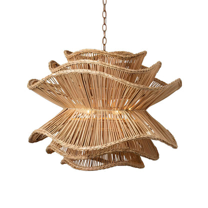 Bamboo Hanging lamp for Living Room | Rattan Pendant light | Cane ceiling light - Kavya - Akway