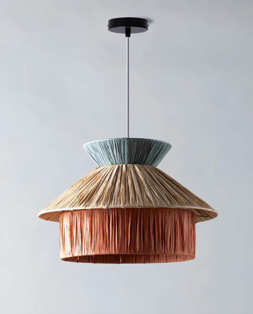 Raffia Hanging Light for Living Room | Natural Pendant Lamp - Lavanya