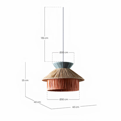 Bamboo Hanging lamp for Living Room | Rattan Pendant light | Cane ceiling light - Lavanya - Akway