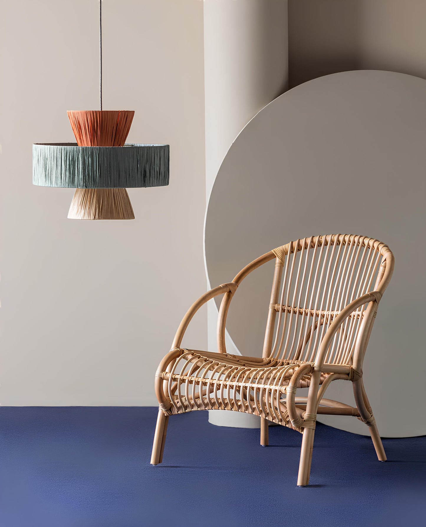 Bamboo Hanging lamp for Living Room | Rattan Pendant light | Cane ceiling light - Samaira - Akway
