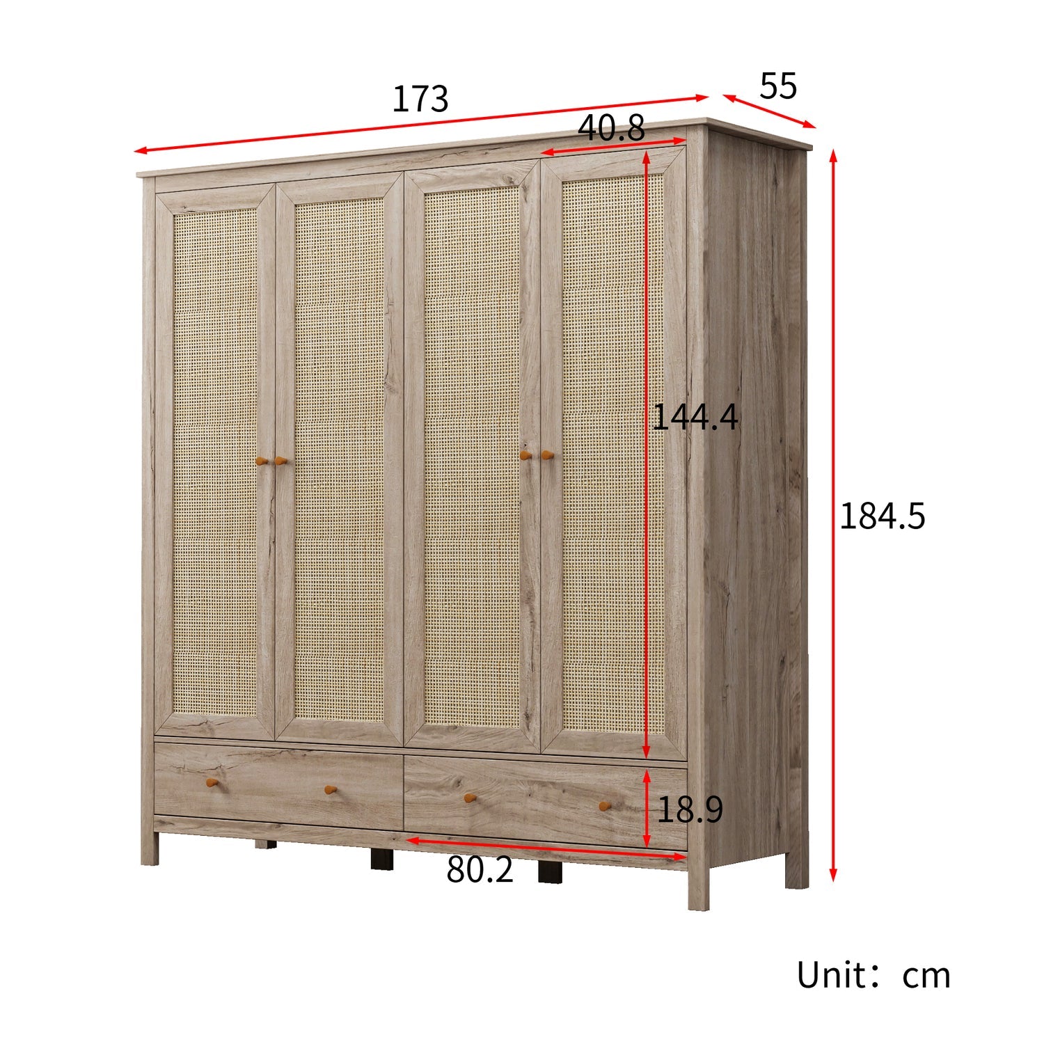 Mango Wood Wardrobe for Bedroom | Handcrafted Wardrobe - Riyaba by Akway - Furniture > Wardrobes
