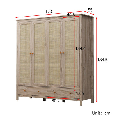 Mango Wood Wardrobe for Bedroom | Handcrafted Wardrobe - Riyaba by Akway - Furniture > Wardrobes