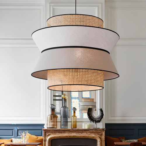 Rattan Hanging Light for Living Room | Bamboo Pendant Lamp - Raya