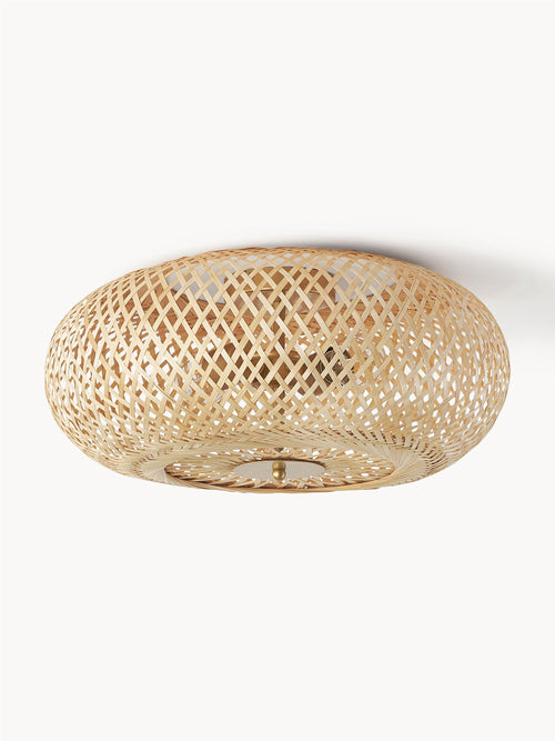 Bamboo Ceiling Light for Kitchen | Rattan Flush Mount Lamp - Shyla