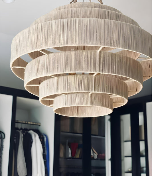 Rattan Hanging lamp for Living Room | Cane Pendant light | Wicker ceiling light - Riyal