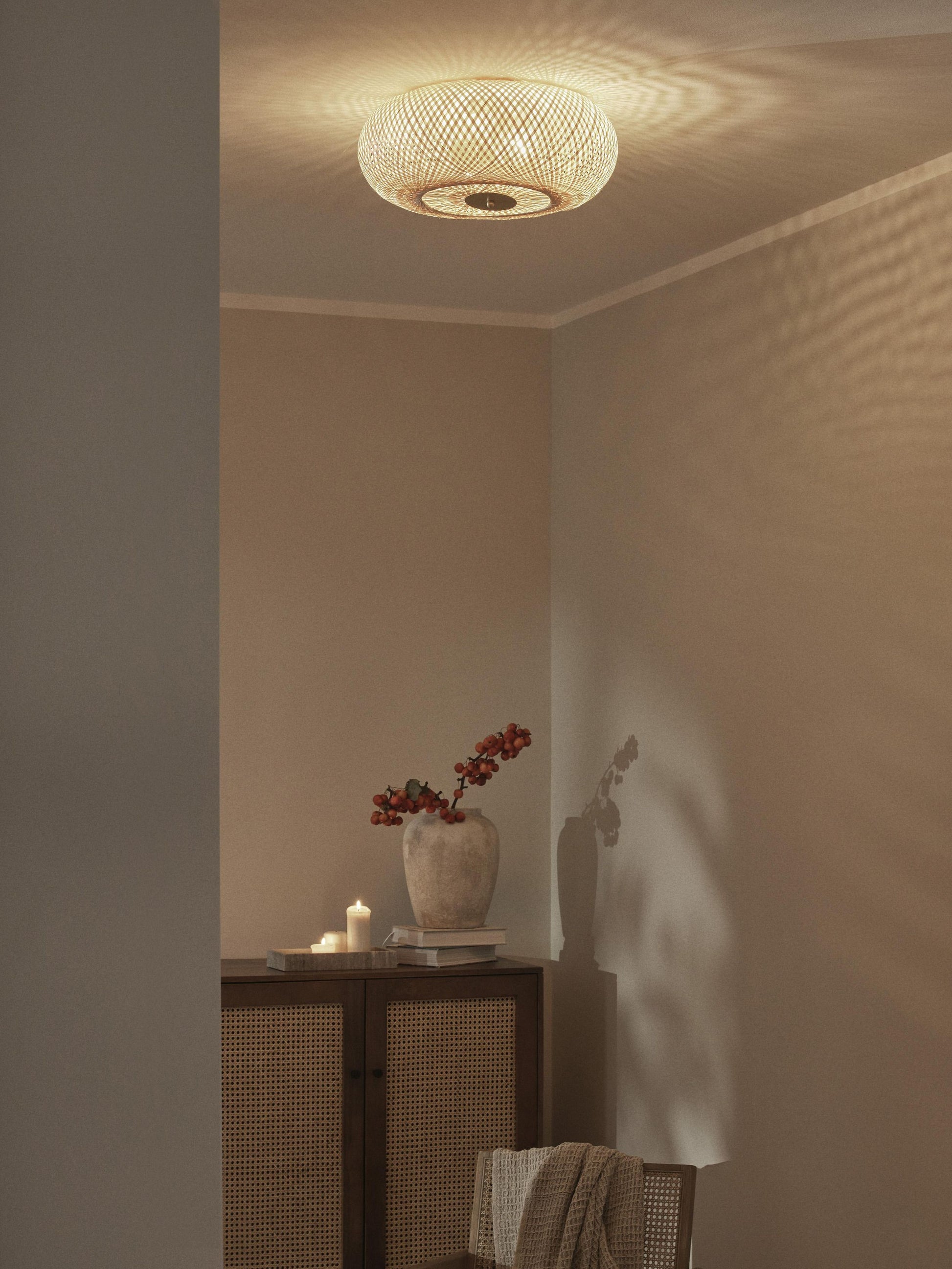 Bamboo Hanging lamp for Living Room | Rattan Pendant light | Cane ceiling light - Shyla - Akway