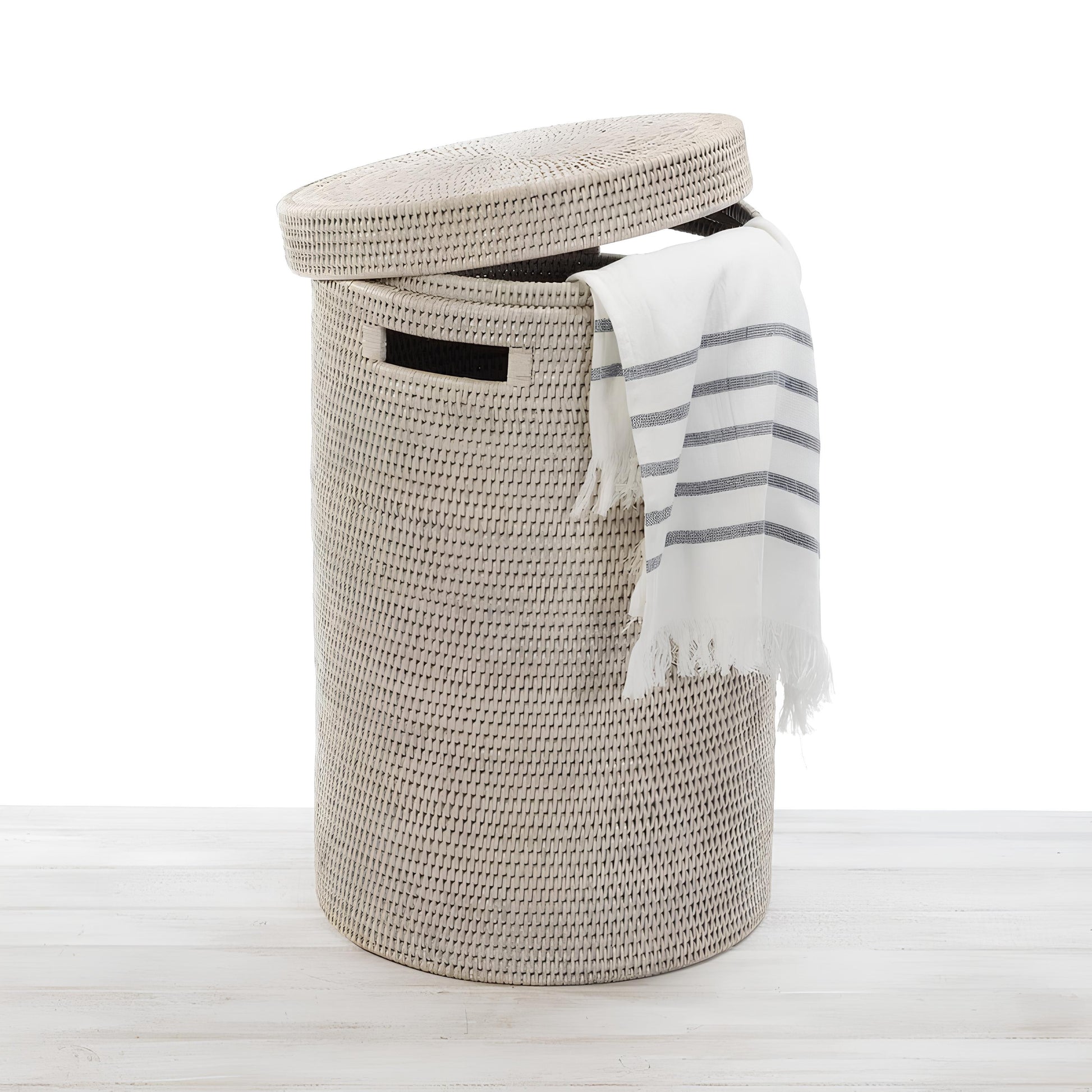 Rattan Laundry Basket | wicker basket with lid | Bamboo toy Storage basket - Alex - Akway