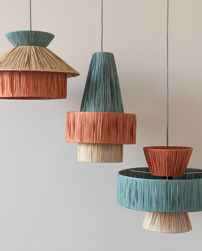 Bamboo Hanging lamp for Living Room | Rattan Pendant light | Cane ceiling light - Tanya - Akway