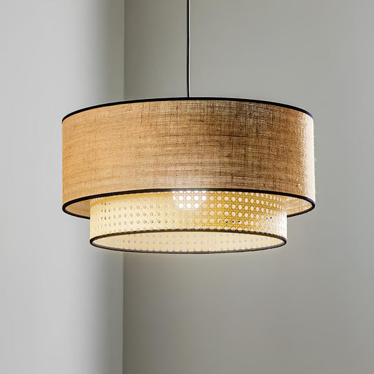 Bamboo Hanging lamp for Living Room | Rattan Pendant light | Cane ceiling light - Ahalya - Akway