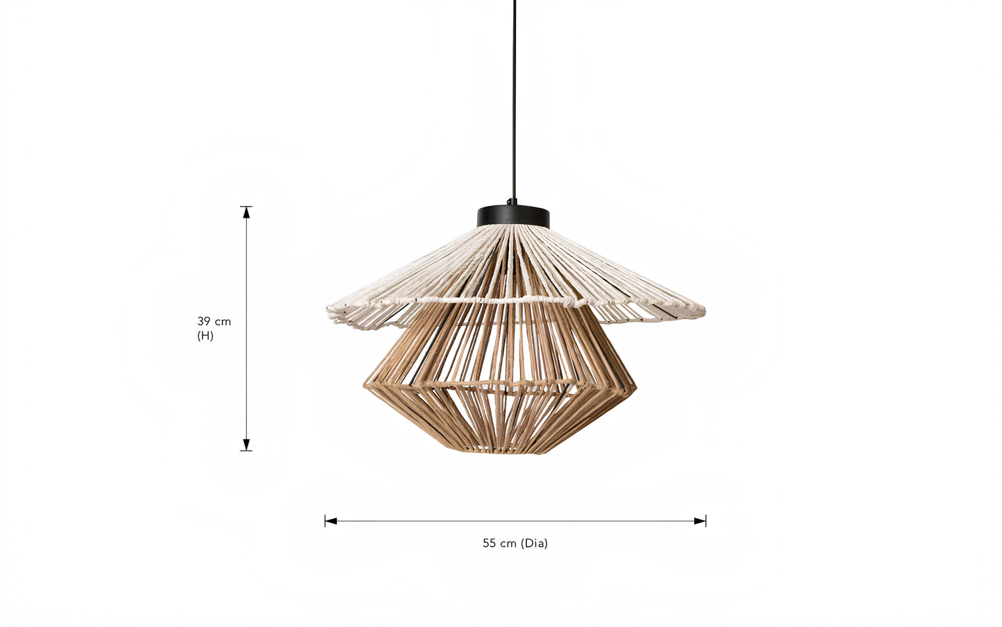 Bamboo Hanging lamp for Living Room | Rattan Pendant light | Cane ceiling light - Alka - Akway