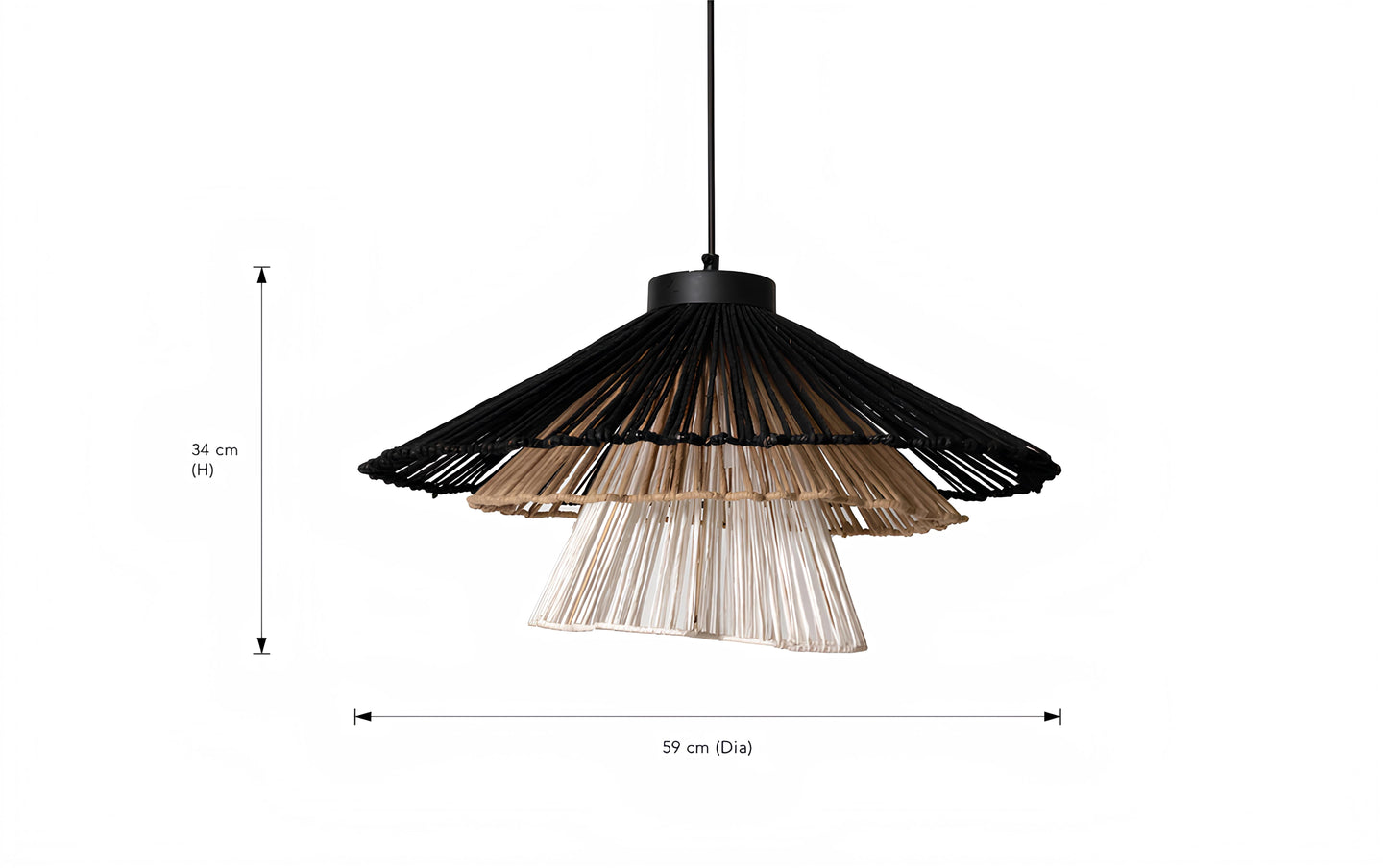 Bamboo Hanging lamp for Living Room | Rattan Pendant light | Cane ceiling light - Artha - Akway