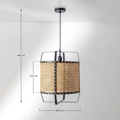 Bamboo Hanging lamp for Living Room | Rattan Pendant light | Cane ceiling light - Candy - Akway