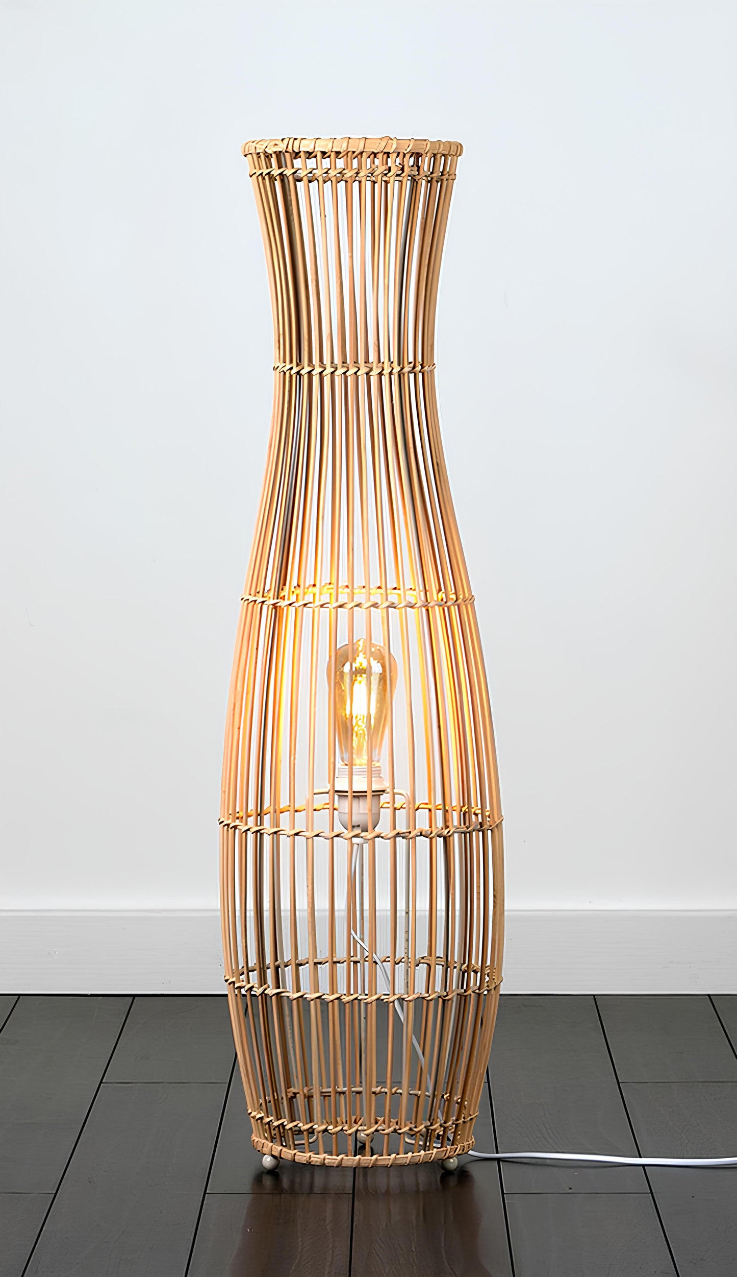 Rattan Floor Lamp | Bamboo Floor Lamp | Cane Floor Lamp - Samaya
