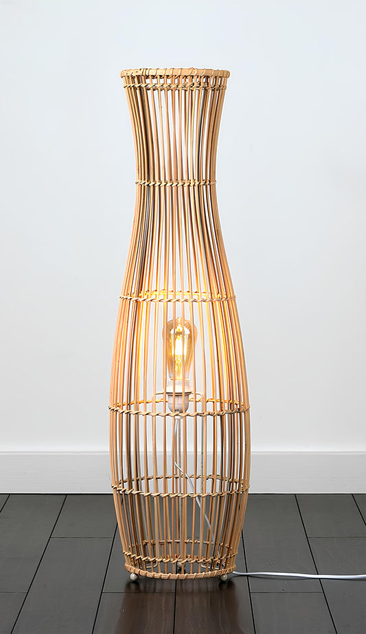 Rattan Floor Lamp | Bamboo Floor Lamp | Cane Floor Lamp - Samaya