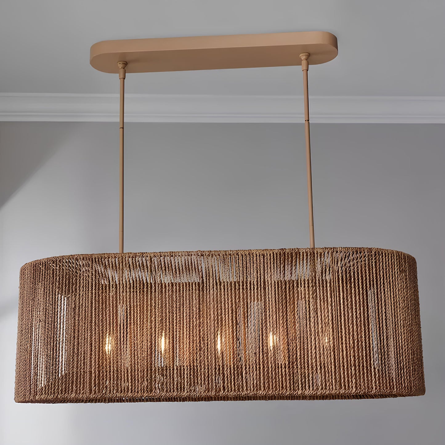 Rattan Hanging lamp for Living Room | Cane Pendant light | Wicker ceiling light - Saud