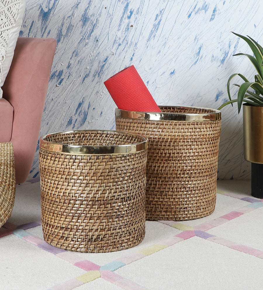 Rattan Planter | Cane Laundry Bin | Bamboo toy Storage - Rebecca by Akway