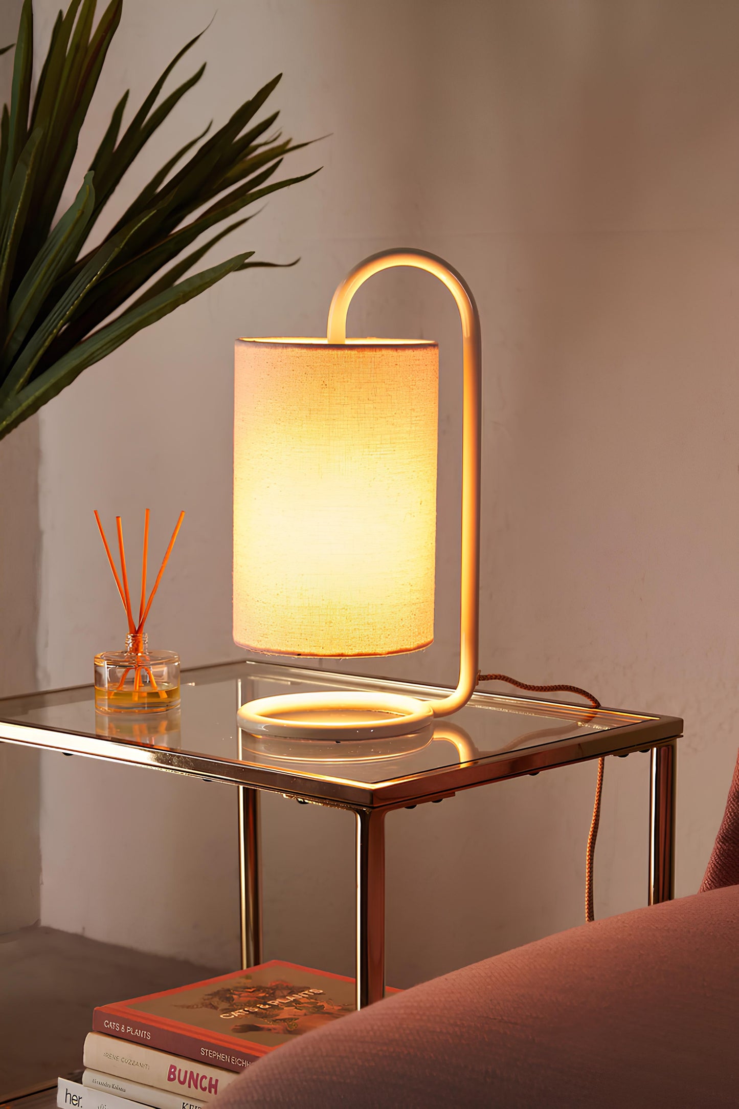 Rattan Table lamp for Living room | Bamboo Bedside table lamp | Cane Table lamp - Ishana - Akway